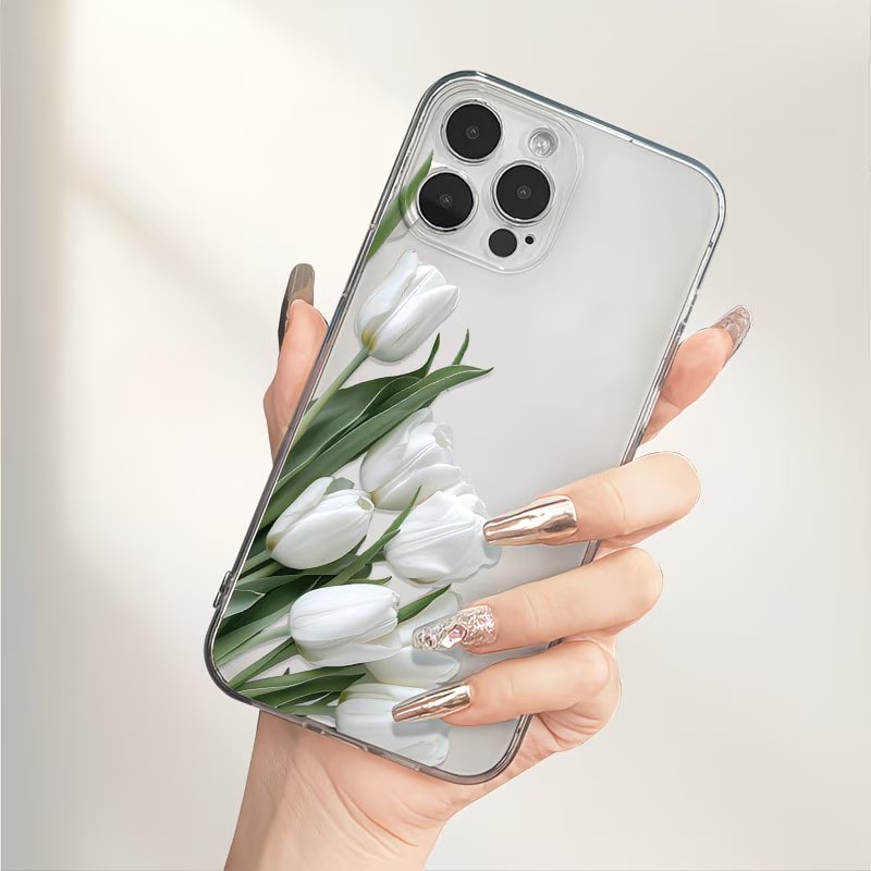 Apple Iphone 15 - 튤립 프린트 폰 케이스 아이폰 13