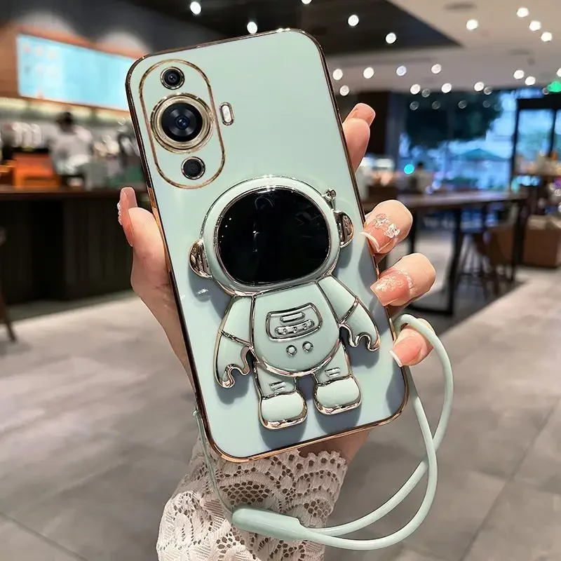 3D 만화 우주 비행사 거치대 도금 케이스, 화웨이 노 - Huawei Nova 12 리뷰 및 가격
